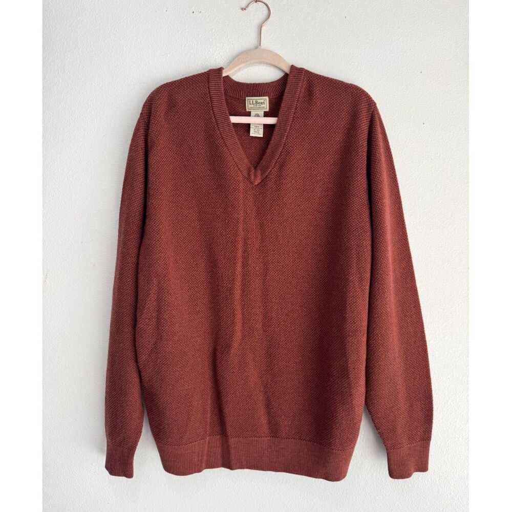 L.L. Bean pure new 100% merino woolmark sweater VTG V neck preppy men XL
